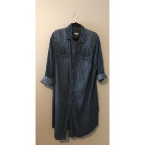 Denim button down dress!